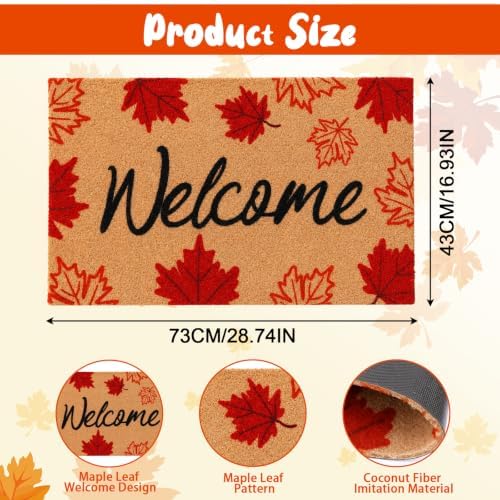 Fall Maple Leaf Welcome Doormat-Maple Fall Decor Coir Outdoor Door Mat