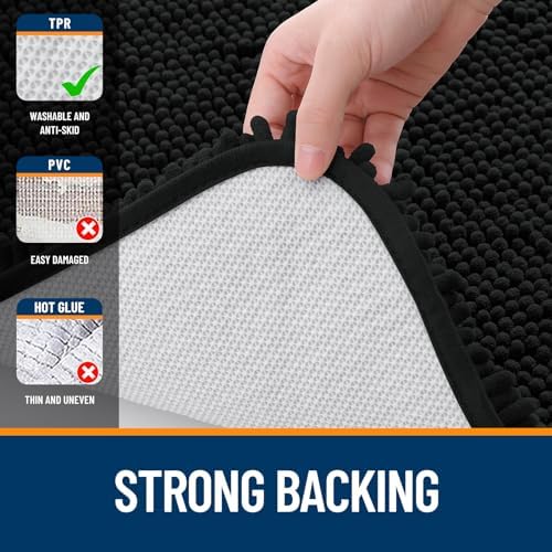 OLANLY Bathroom Runner Rugs 40x24, Extra Soft Absorbent Chenille Bath Rugs