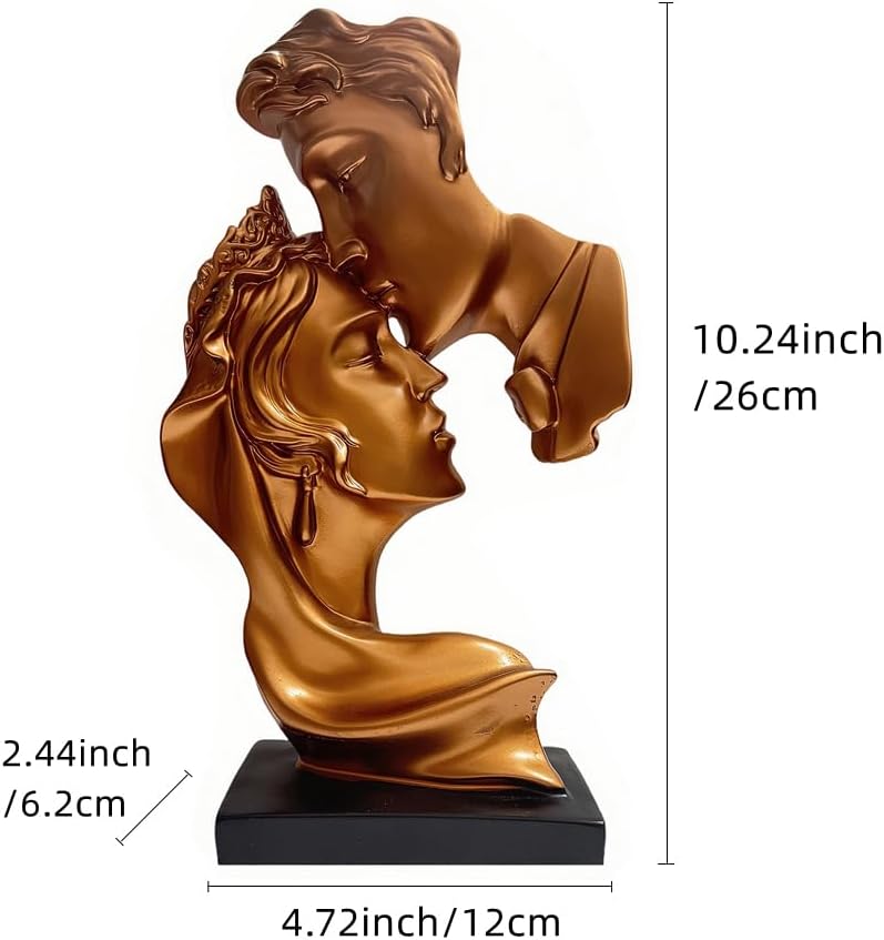 Abstract Art Couple Sculpture Home Furnishing Resin Statue Decoration Romantic Statue / Copper Red