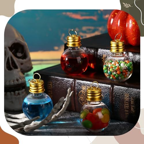 Bokon 25 Pack 1oz Plastic Mini Potion Bottles with Ring Lids