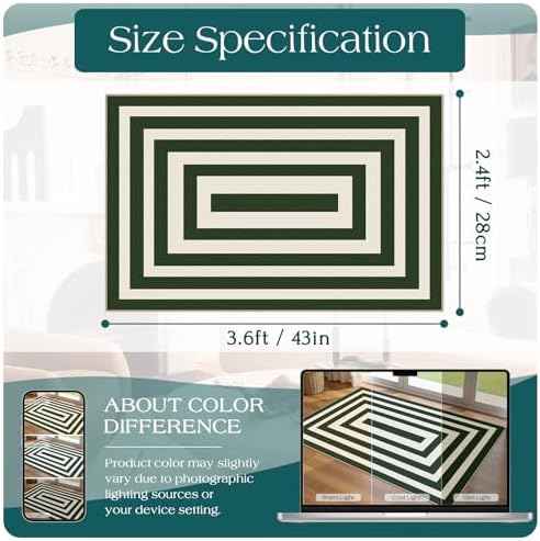 Modern Outdoor Rug - 28"x43" Front Door Mat Indoor Outside Entrance