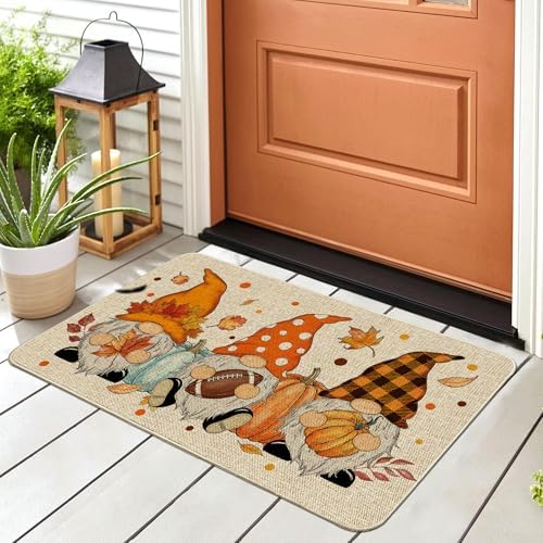 Hexagram Fall Door Mat 17x29, Fall Doormat Outdoor, Autumn Gnome Mats