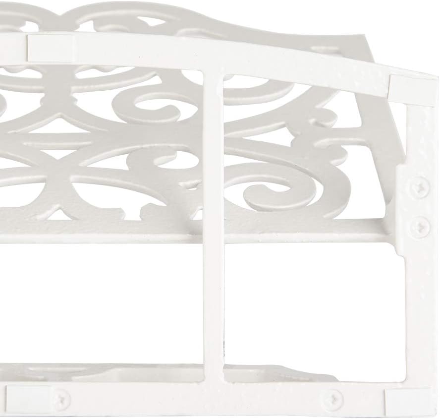 JOGREFUL Cast Iron Cookbook Stand, Kitchen Recipe Holder Scrollwork White | Heavy-Duty Book Vintage Holder, Reading