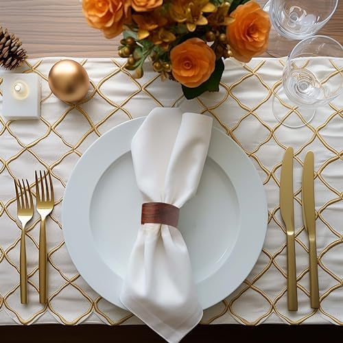 COTTON CRAFT Solid Wood Napkin Rings - Set of 12 Classic Napkin Rings