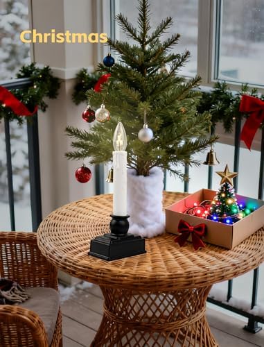 4Pk Christmas Window Candle Light 8.5In Battery Operated Candle with Timer