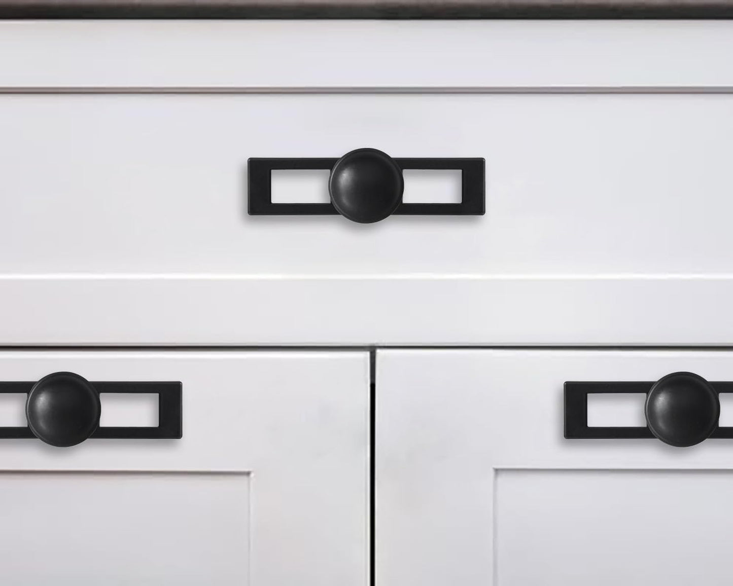 10 Pack 1-1/4 Inch Black Cabinet Knobs Backplate with Base Plate Zinc Solid Black Kitchen Cabinet Handles Drawer Pulls