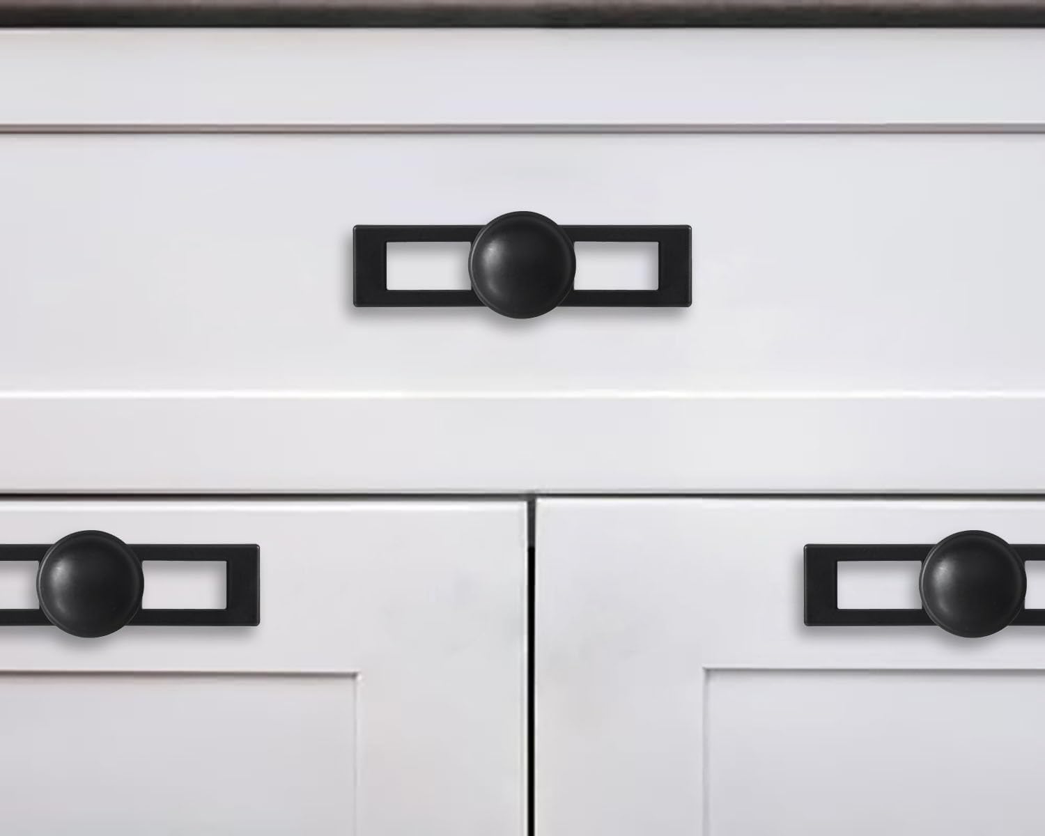 10 Pack 1-1/4 Inch Black Cabinet Knobs Backplate with Base Plate Zinc Solid Black Kitchen Cabinet Handles Drawer Pulls