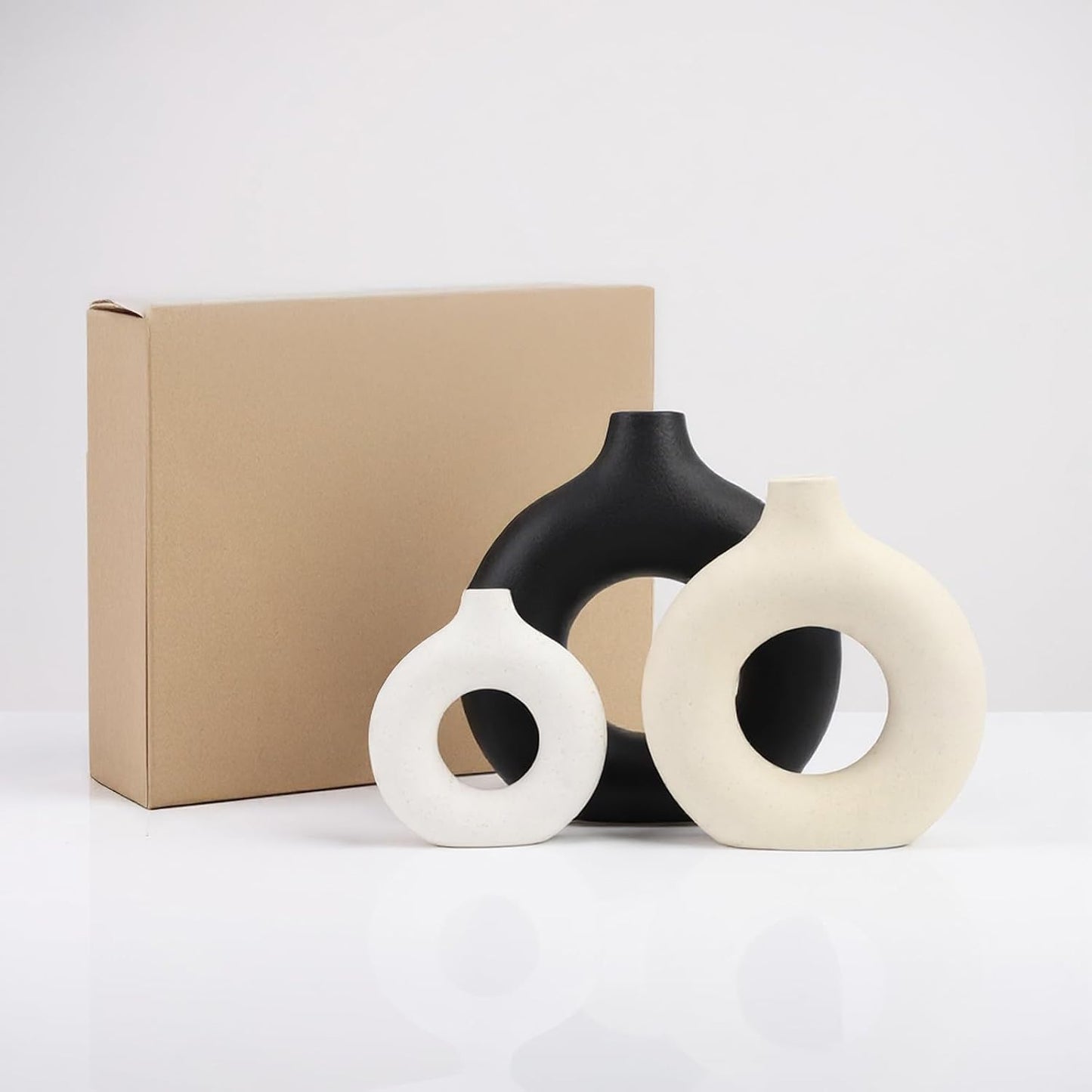 Ceramic Donut Vase Set / Set of 3