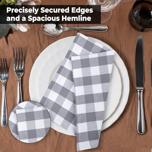 Urban Villa Cloth Napkins Cotton 20x20 (Set of 6) Grey