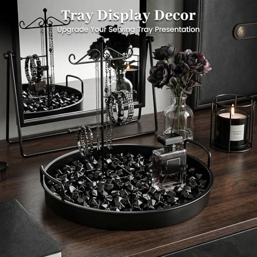 DOMESTAR Black Fake Ice Rocks, 150 PCS Acrylic Crystal for Vase Fillers