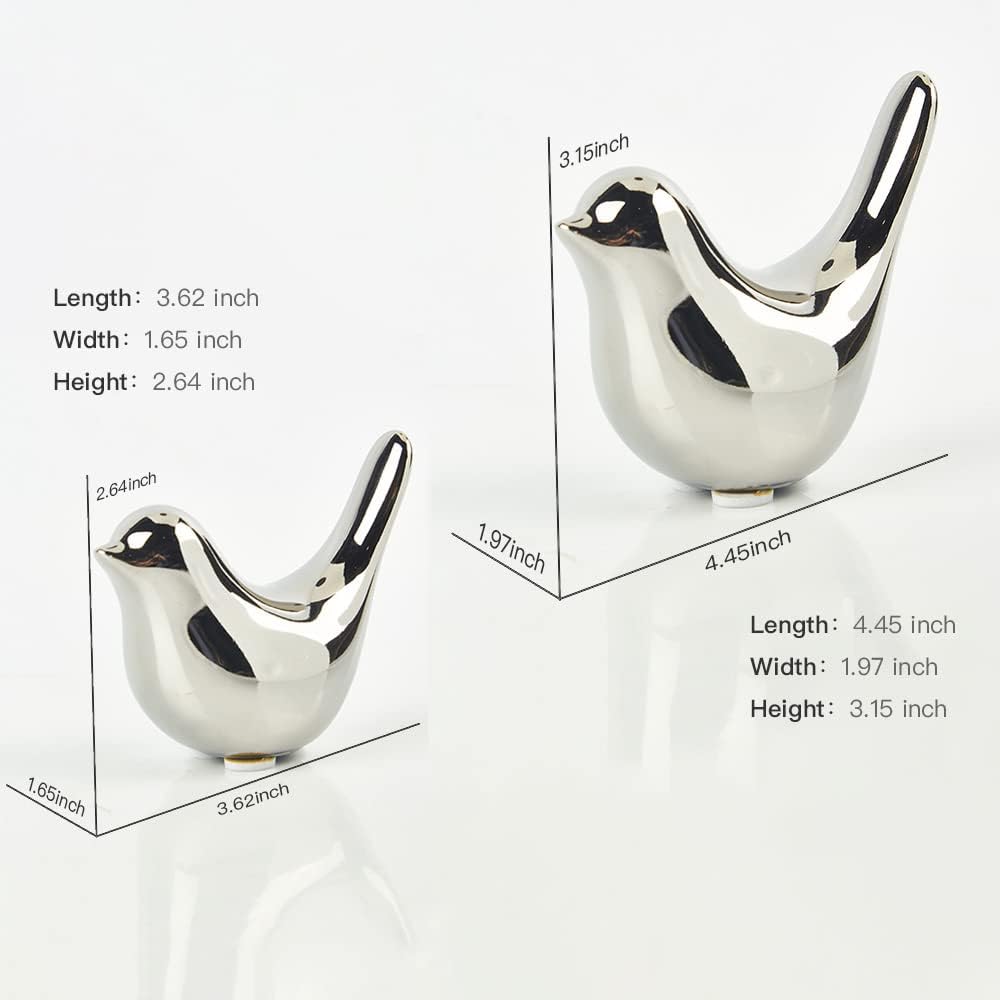 Small Animal Statues Home Decor Modern Style Birds Decorative Ornaments / Silver / ML