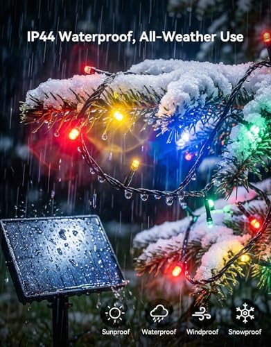 LitHome Color Changing Solar Christmas String Lights Outdoor, 33 FT 100 LED