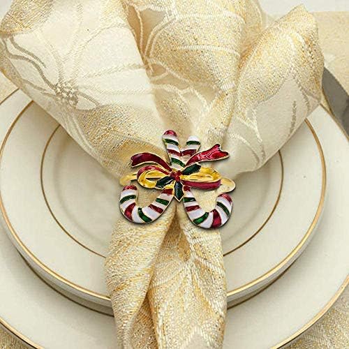Napkin Rings Set of 6 Napkin Rings for Dinner Party, Wedding, Birthday Christmas, Holidays, Thanksgiving(Crutch)