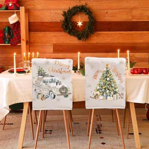 Moukeren 6 Pcs Christmas Dining Room Chair Covers