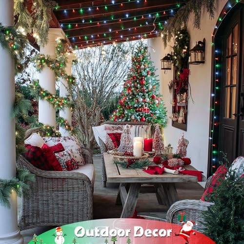 JMEXSUSS 2 Pack 100 LED Red White and Green Christmas Lights