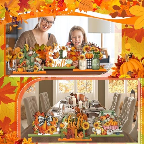 Yousoontic 6 Pcs Fall Thanksgiving Table Decor, Rustic, Light Orange