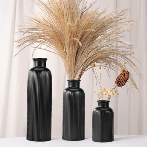 Small Ceramic Vase / Black / Set of 3