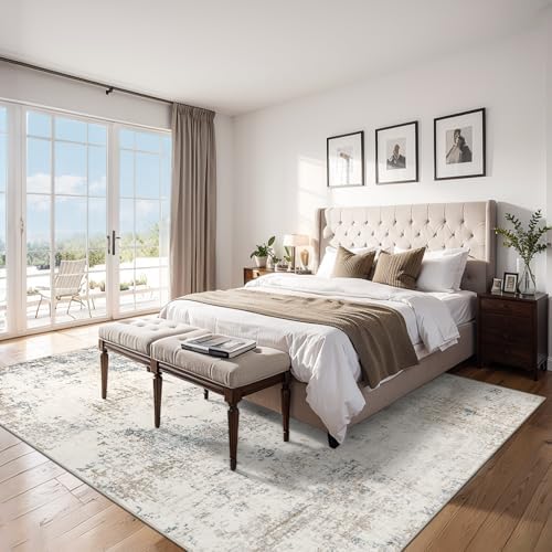 PLHXFR 8x10 Area Rug Living Room: Modern Abstract Washable Carpet Multi