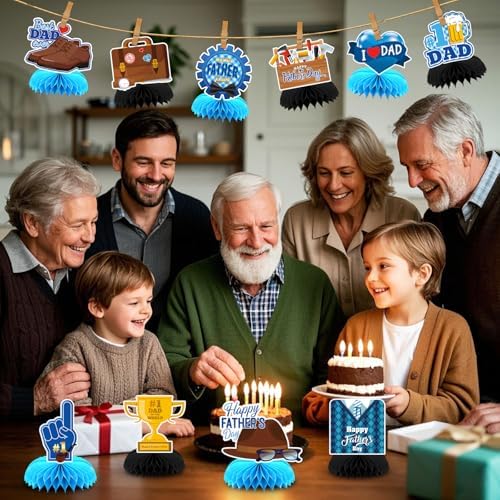 10Pcs Father's Day Honeycomb Centerpieces Table Decorations