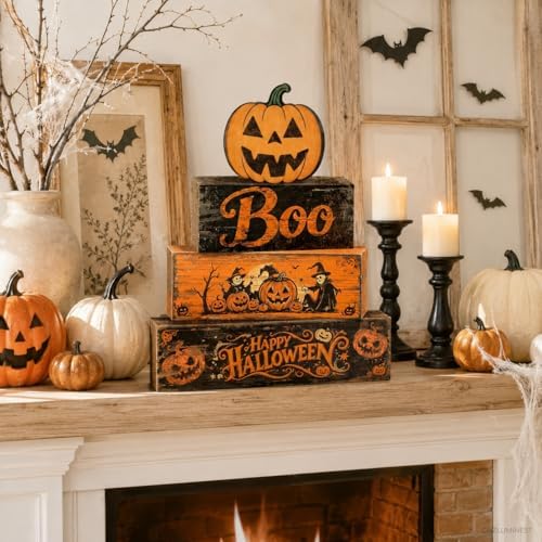 Halloween Pumpkin Decor Indoor, Halloween Table Decorations for Home