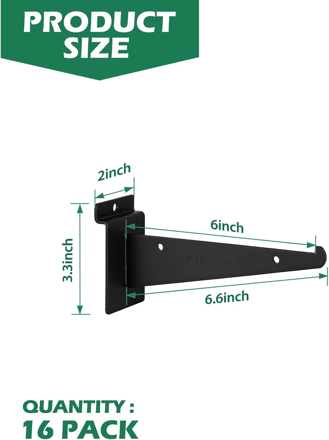 6 Inch Slatwall Shelf Bracket, Slatwall Accessories, Heavy Duty Slat Wall Shelf Bracket with Lip for Garage and Retail