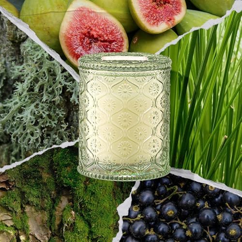 LA JOLIE MUSE Kyoto Vine Moss Scented Candle for Home, Natural Soy, 40 Hrs