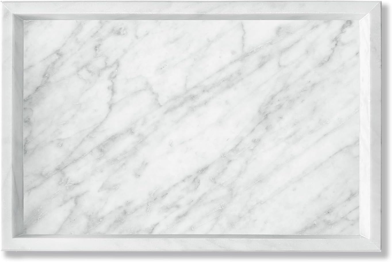 Natural Marble Vanity Tray / Carrara White
