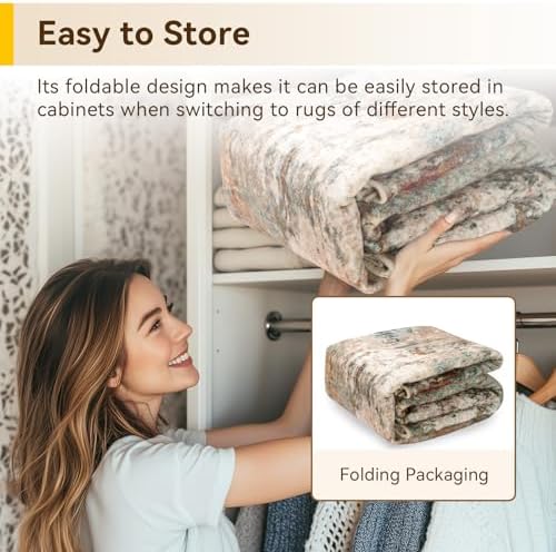 RELEANY Washable Square 6'x6' Area Rug for Living Room Rustic Brown