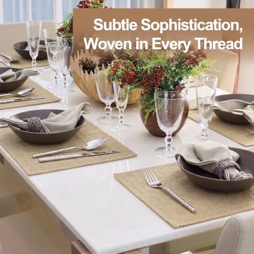 Kochorie 50Pcs 11x17 Woven Burlap Placemats Jute Placemat for Dining Table