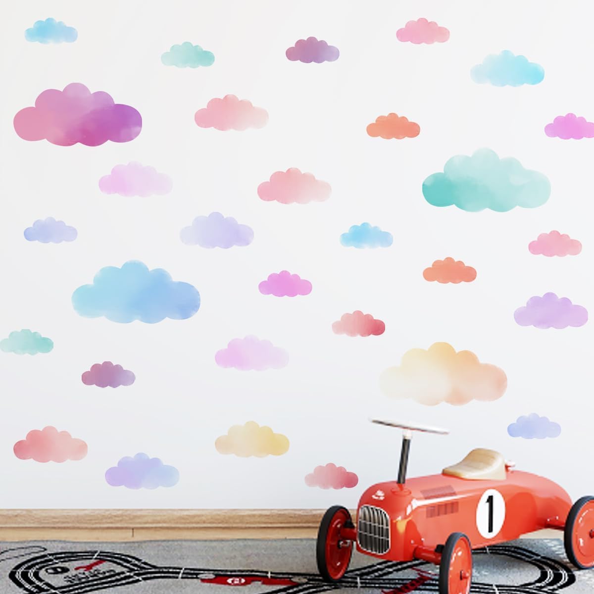 Clouds Wall Decals Colorful Clouds Wall Stickers for Baby Nursery Playroom Bedroom / Clouds-1