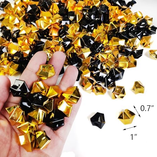 160 Pcs Black Gold Faux Diamond Vase Fillers Wedding Party Table Scatter