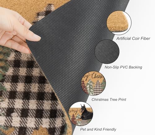 Winter-Chirstmat Welcome-Pine-Trees-Doormat for Outdoor - Xmas-Home-Decor