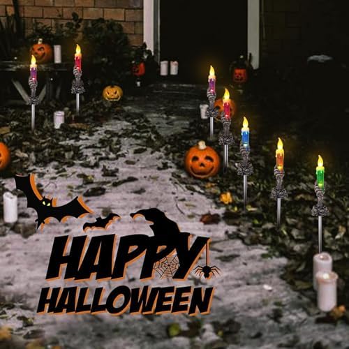 Halloween Decorations Outdoor, Solar Pathway Lights, 10 Pack