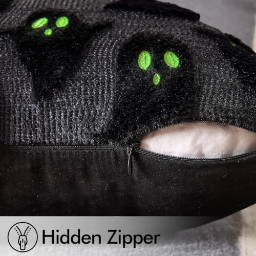 MIULEE Black Halloween Pillow Covers Cute Ghost Decor Set of 2 16x16