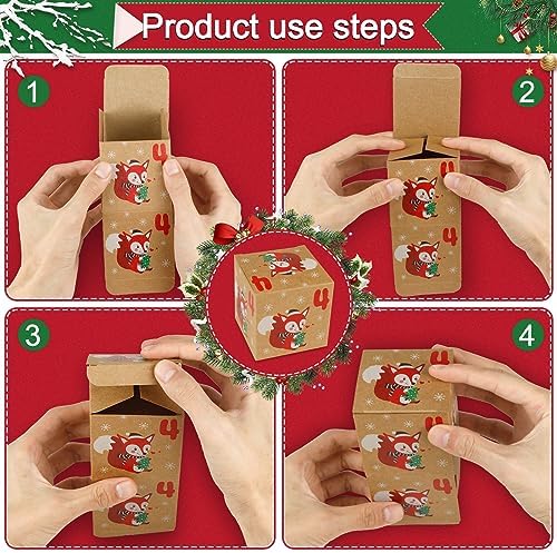 ONESING 24 Pcs DIY Christmas Advent Calendar Boxes for 2026, 24 Days Countdown Calendar Gift for Adults and Kids Christmas Cardboard Number Boxes Make & Fill Your Own Advent Calendar Boxes Lovely Xmas Party Present, Kraft Papper