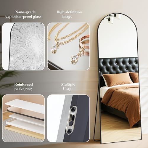 DUMOS Arched Mirror Full Length Floor, 59x16 Inch Full Body Standing Mirror