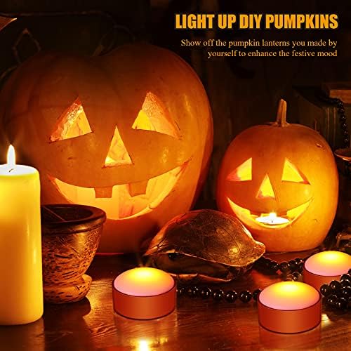 Riakrum 6 Pack Halloween Pumpkin LED Lights, Orange