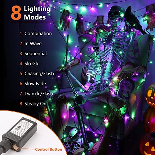 Brizled Outdoor Halloween String Lights Indoor Mini Purple & Green Light