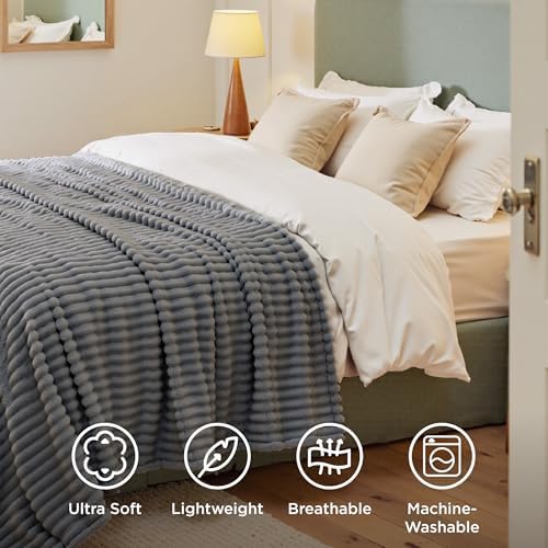 Bedsure Soft Twin XL Blanket for Bed Dorm Frost Gray 66"x90"
