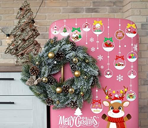 MISS FANTASY Christmas Window Clings Decorations 10 Sheets Large Merry Snowflake Window Stickers Decals for Glass Double Sided Christmas Decorations for Home Office School Classroom