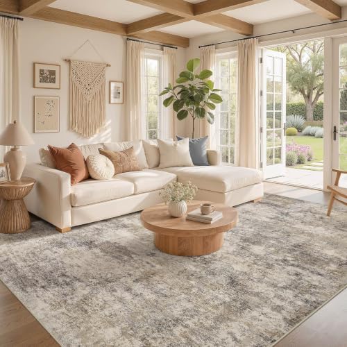 Nakagishi Boho 5x7 Area Rug Living Room Rugs Machine Washable Brown Gray