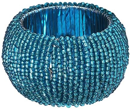 Teal Napkin Ring, Napkin Rings Set of 12, Beaded Napkin Holders, Fall Napkin Rings Bulk for Christmas Party Decoration, Dinning Table, Everyday, Family Gatherings - Set Your Table with Style - Teal
