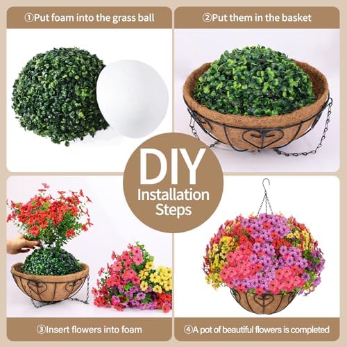 2 Sets Artificial Hanging Flower for Outdoors(Mixed)