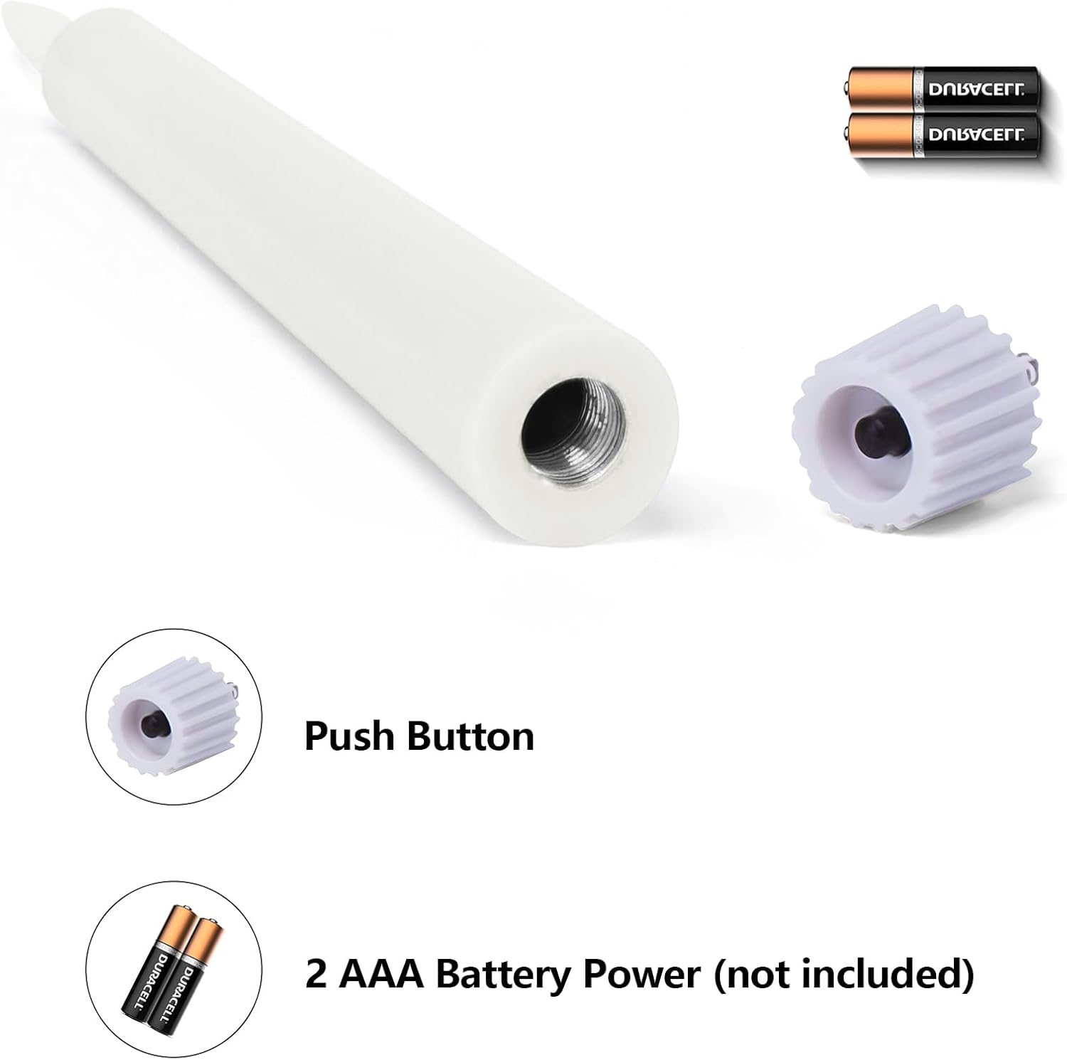 Short Ivory Flameless Taper Candles with Remote Set of 6 | Flickering LED Candlesticks, Real Wax Coating, 2 AAA Battery