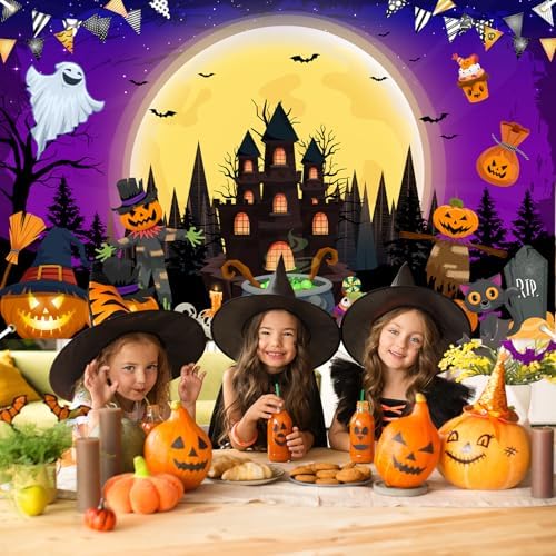 Halloween Banner 6 x 3.6 ft Happy Halloween Backdrop Trick or Treat