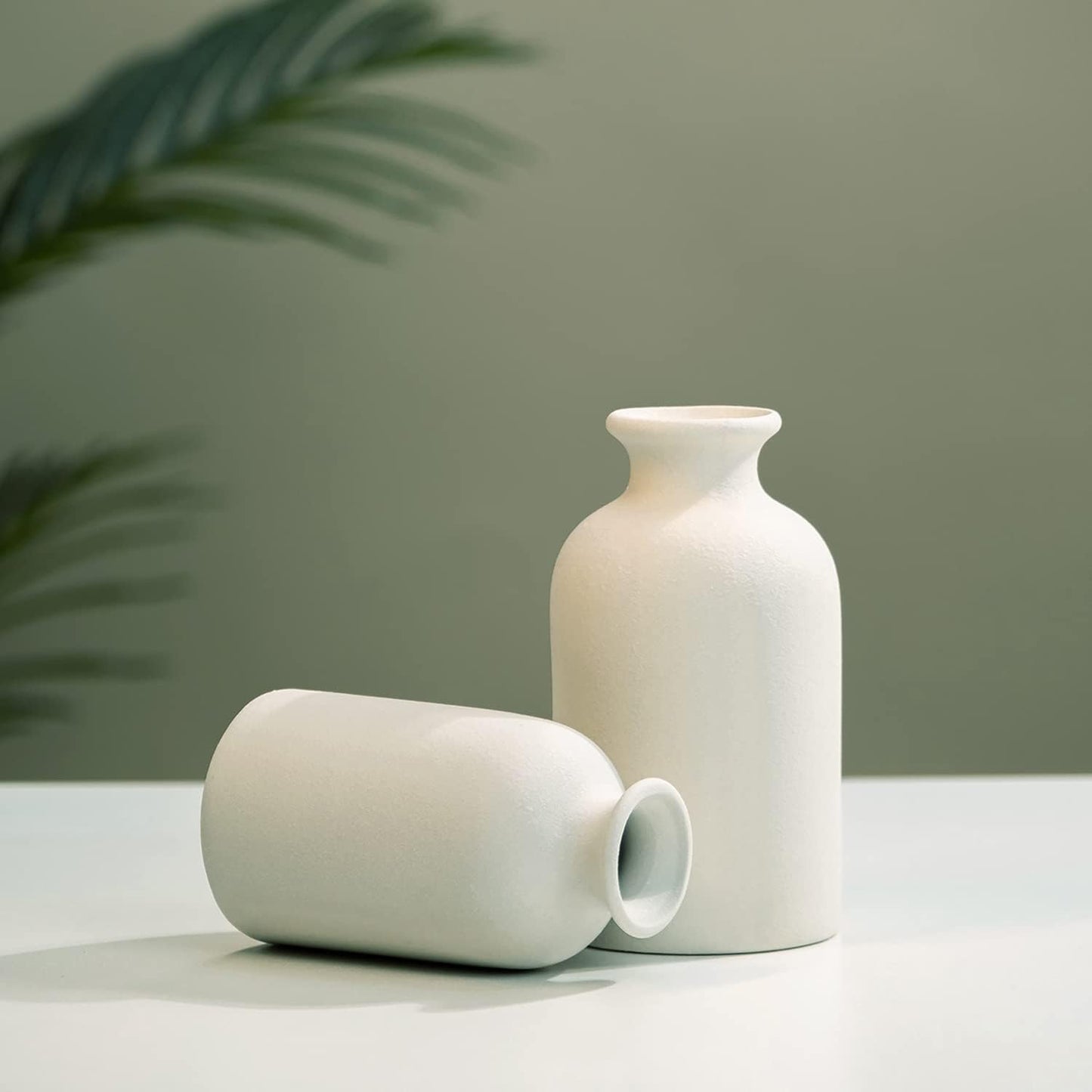 Hirdbrote Small Ceramic Vases for Decor / Milk White