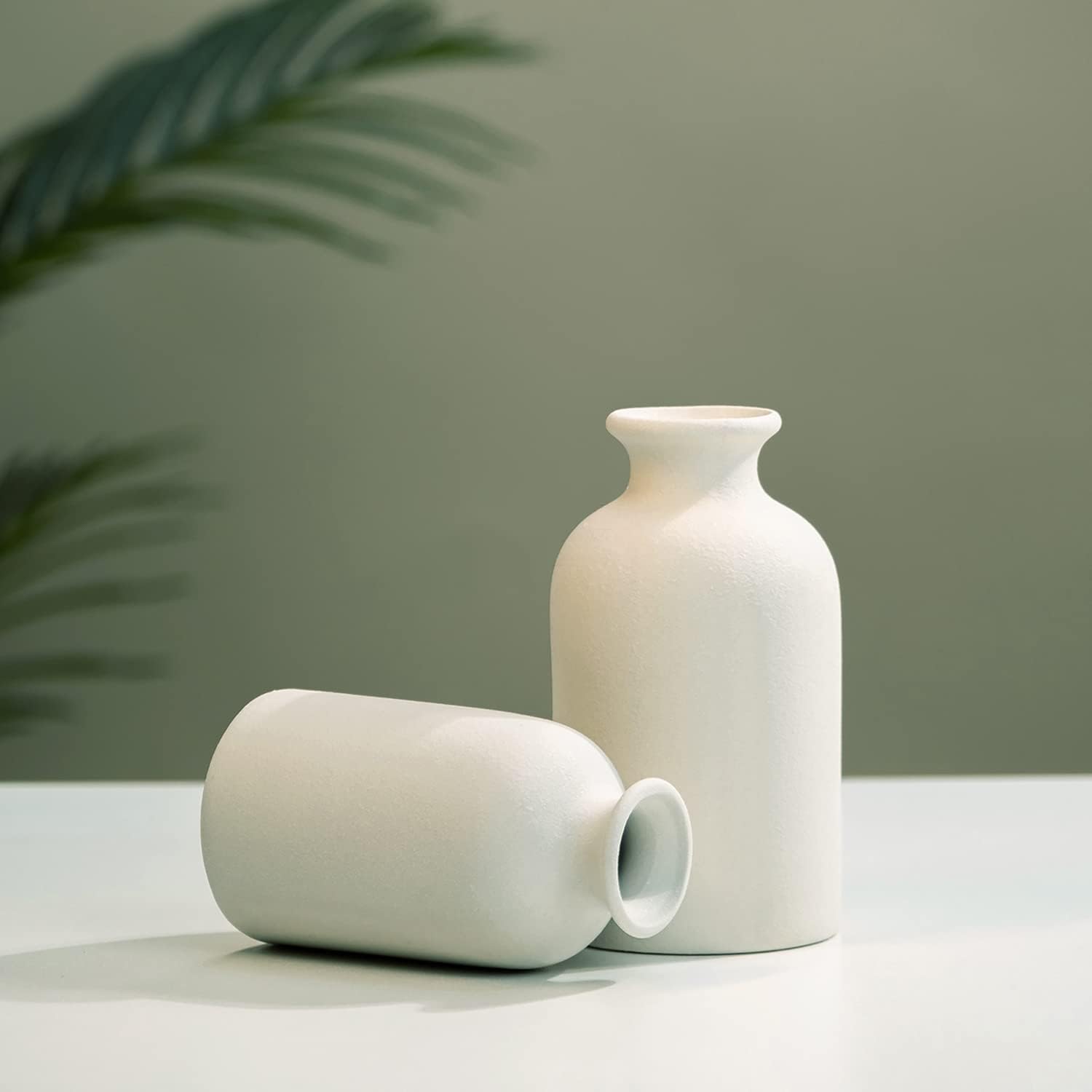Hirdbrote Small Ceramic Vases for Decor / Milk White