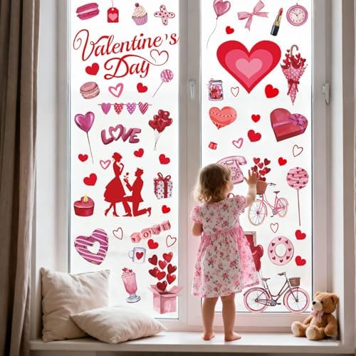 Holiday Window Clings for Home Decorations (Romantic)