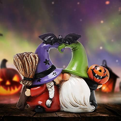 Hodao Halloween Gnome Decoration, Couple Elf Figurine Decor Indoor