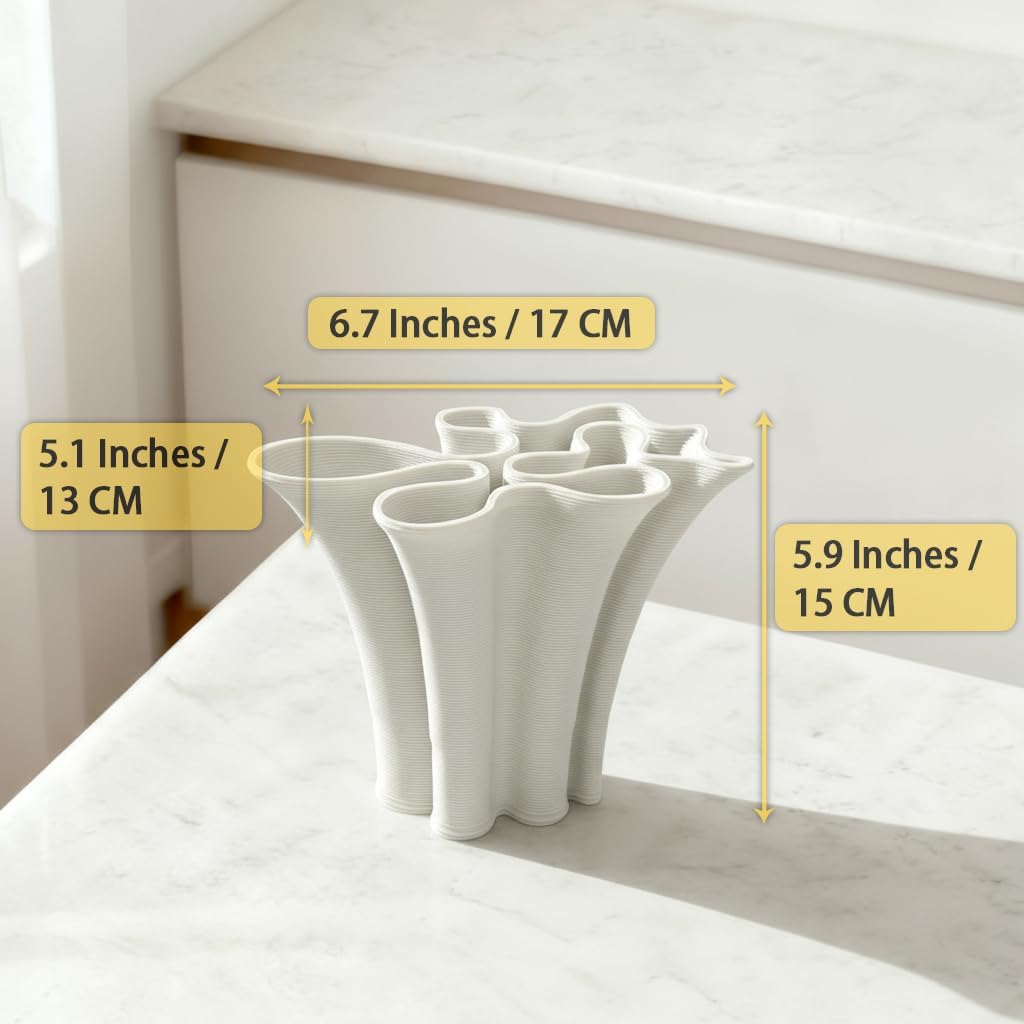 White Ceramic Vase / White-b, 5.9 Inch